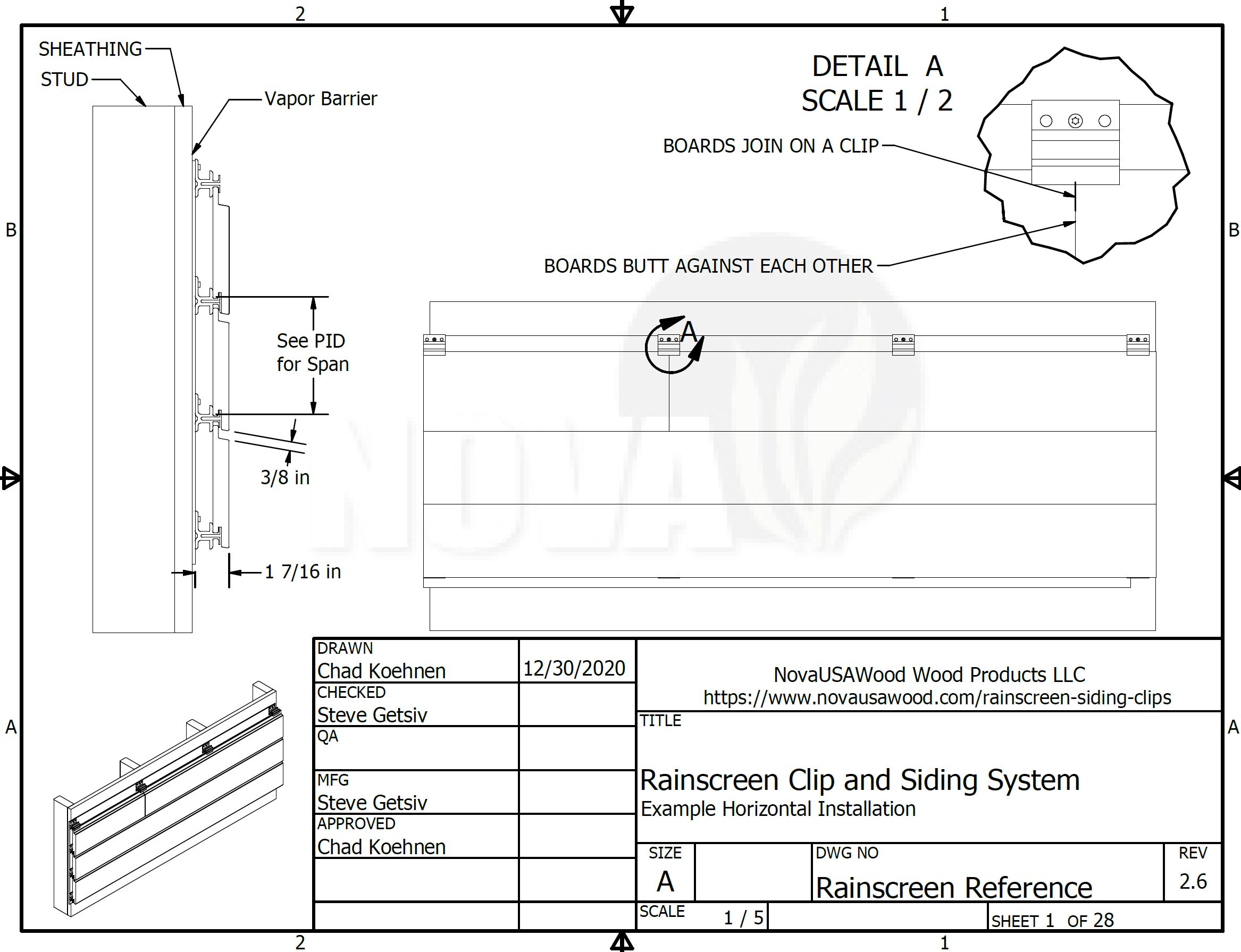 Rainscreen Clip and Siding System Reference Drawings
